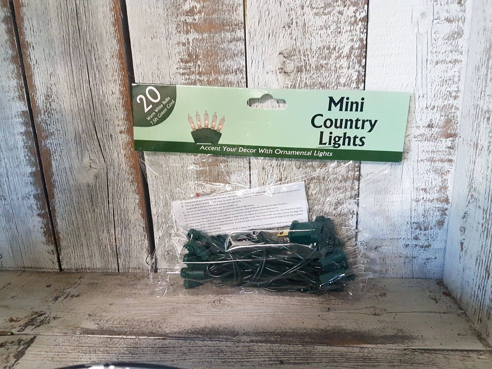 Wholesale Home Decor - Wholesale String Lights - 20 Bulb Green Cord Country Lights1