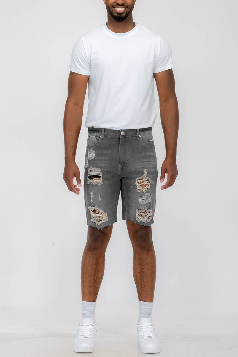 WEIV - Wholesale Shorts - Men's - Mens Distressed Denim Shorts4