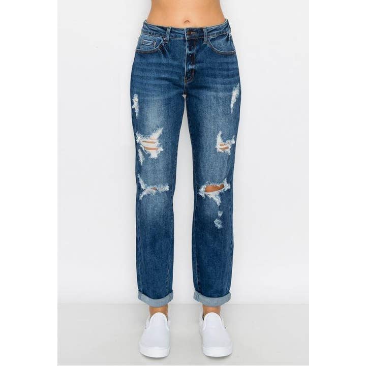 BLUE AGE - Wholesale Jeans - Women's - CUFF BOYFRIEND JEANS