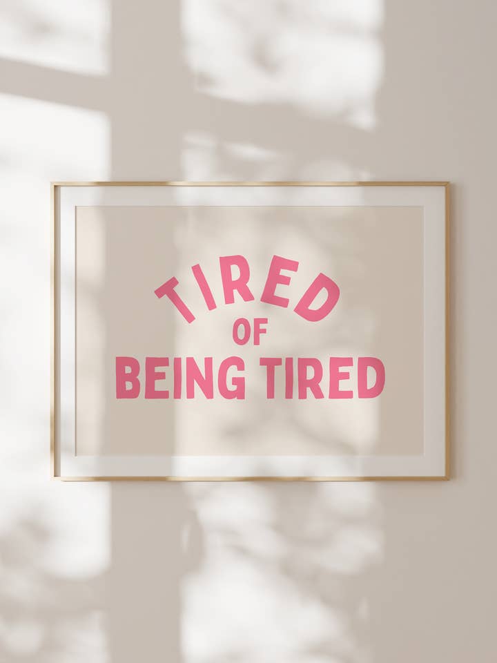 WISDOM & WONDER DESIGNS X POTS UK | Cansado de Estar Cansado | Melancia & Creme | Impressão Artística por atacado de Wisdom and Wonder Designs