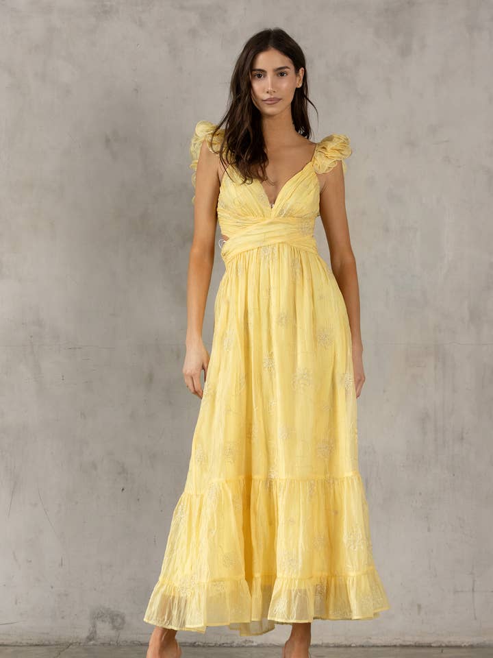 STORIA - Wholesale Dress - Women's - LD2163- Monochromatic Embroidered Maxi Dress