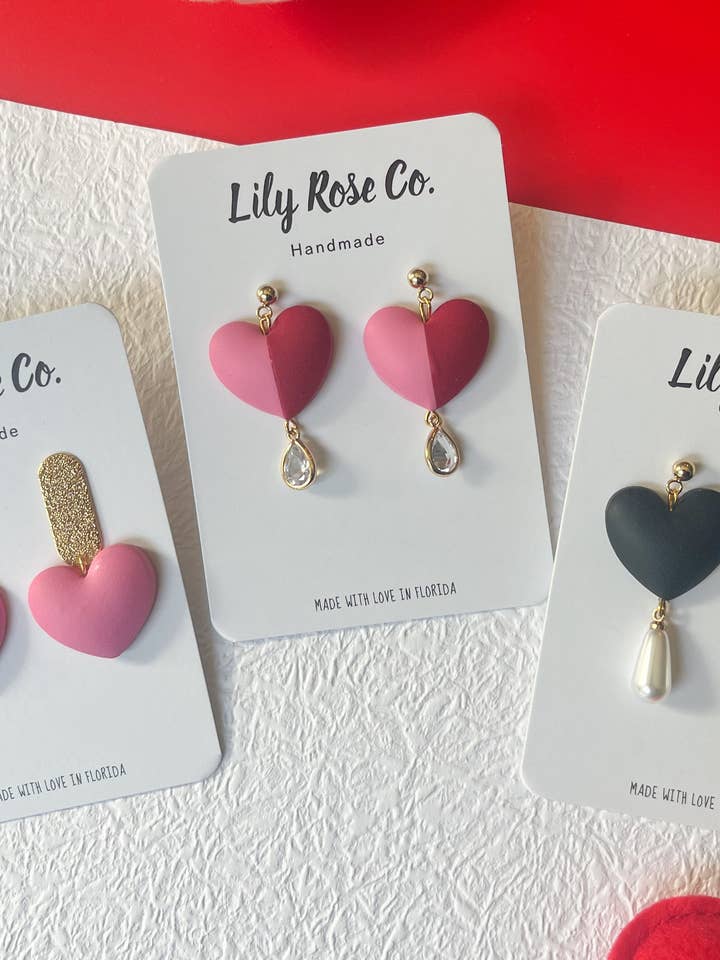 Puffy Heart Earrings For Women for wholesale by Lily Rose Co.