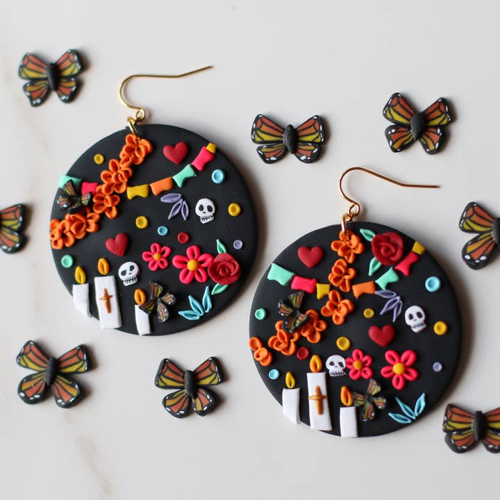 Pendientes de Altar de Día de Muertos – Joyería de Arcilla Hecha a Mano para venta al por mayor de Skye Eclisse Jewelry