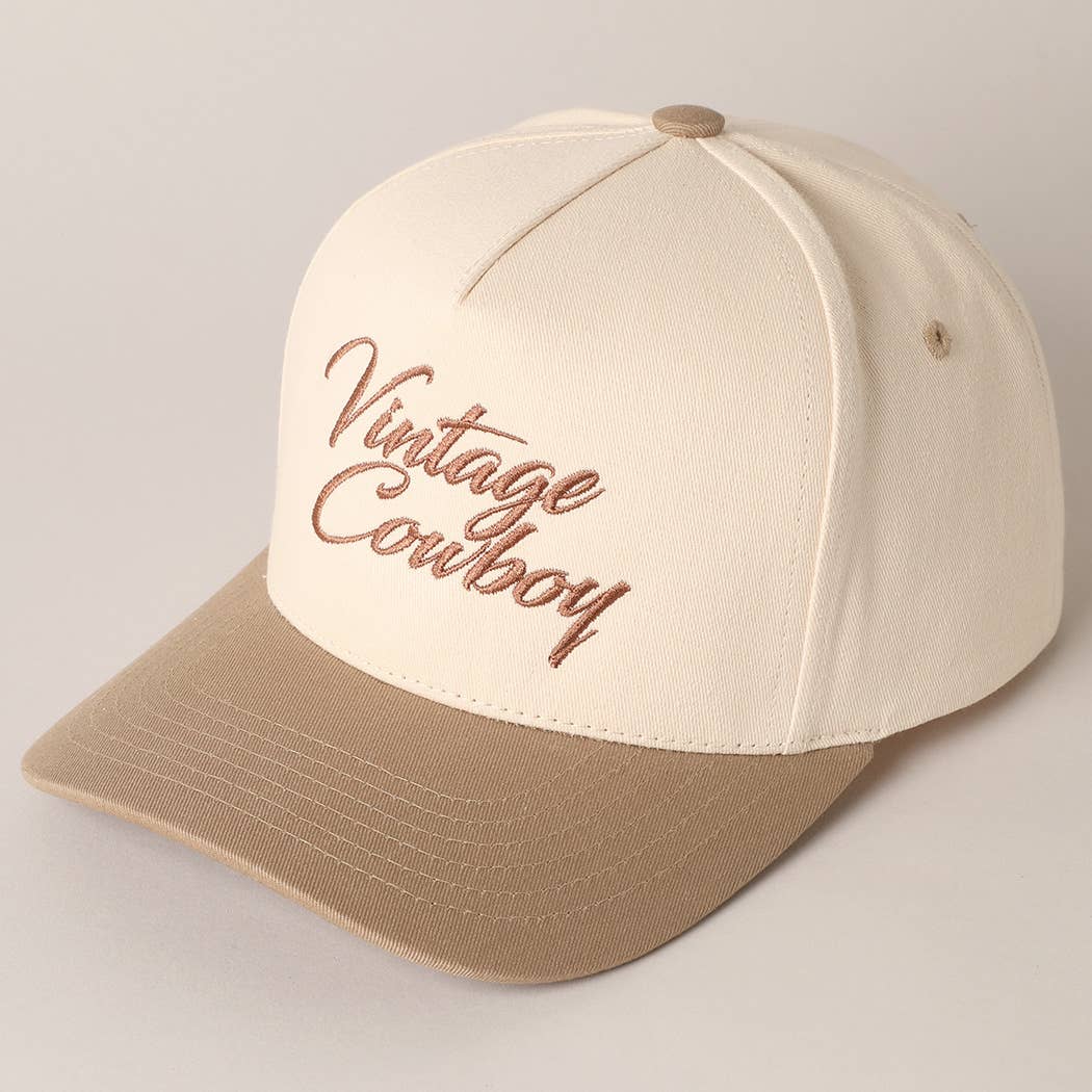 Fashion City – wholesale Baseball cap – Unisex – Vintage Cowboy Embroidery Two Tone Baseball Cap6