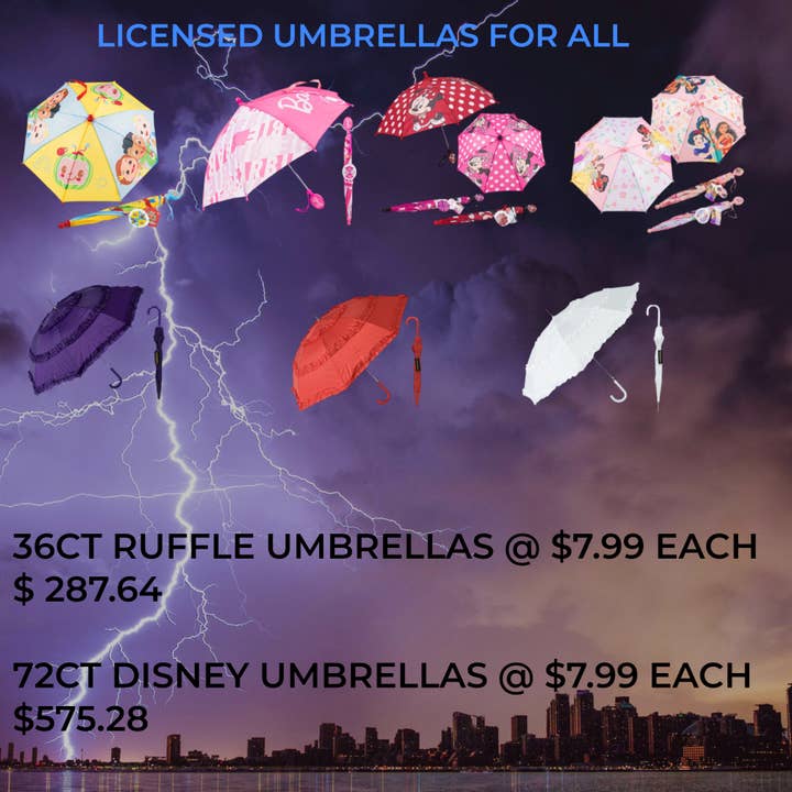 OMBRELLI PER BAMBINI CON LICENZA MISTA per la vendita all'ingrosso da parte di God's Beauties and Cuties