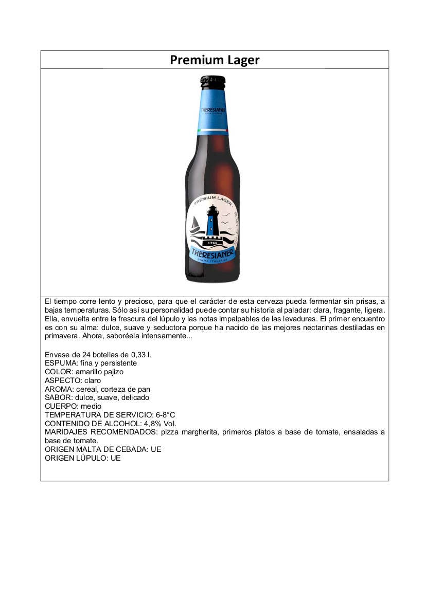 Metina SAS - Wholesale Beer - Premium Lager Theresianer Beer 33 cl.1
