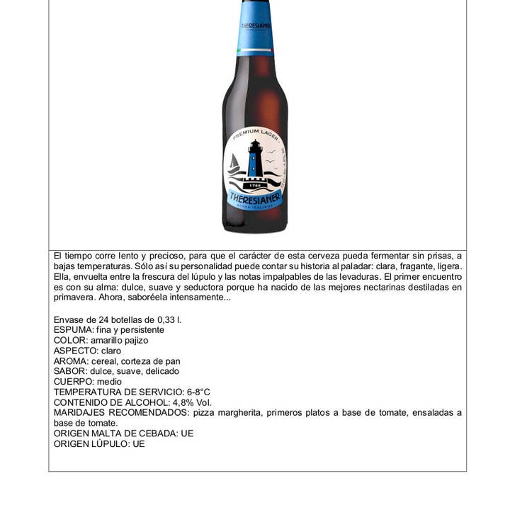 Metina SAS - Wholesale Beer - Premium Lager Theresianer Beer 33 cl.1