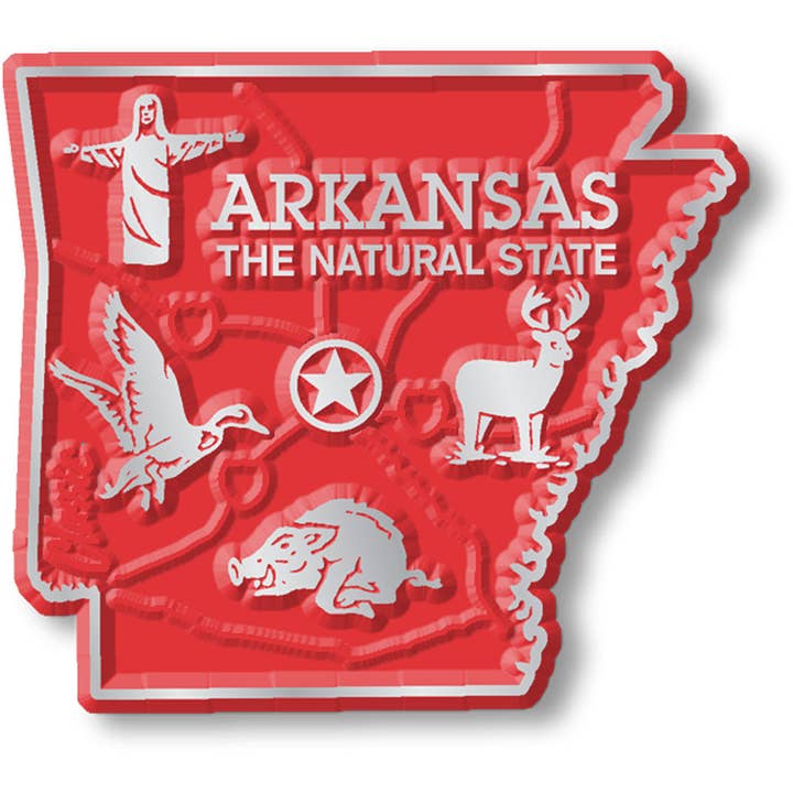 7 Star - Wholesale Magnet - Arkansas - AR Small State Magnet, Made in USA