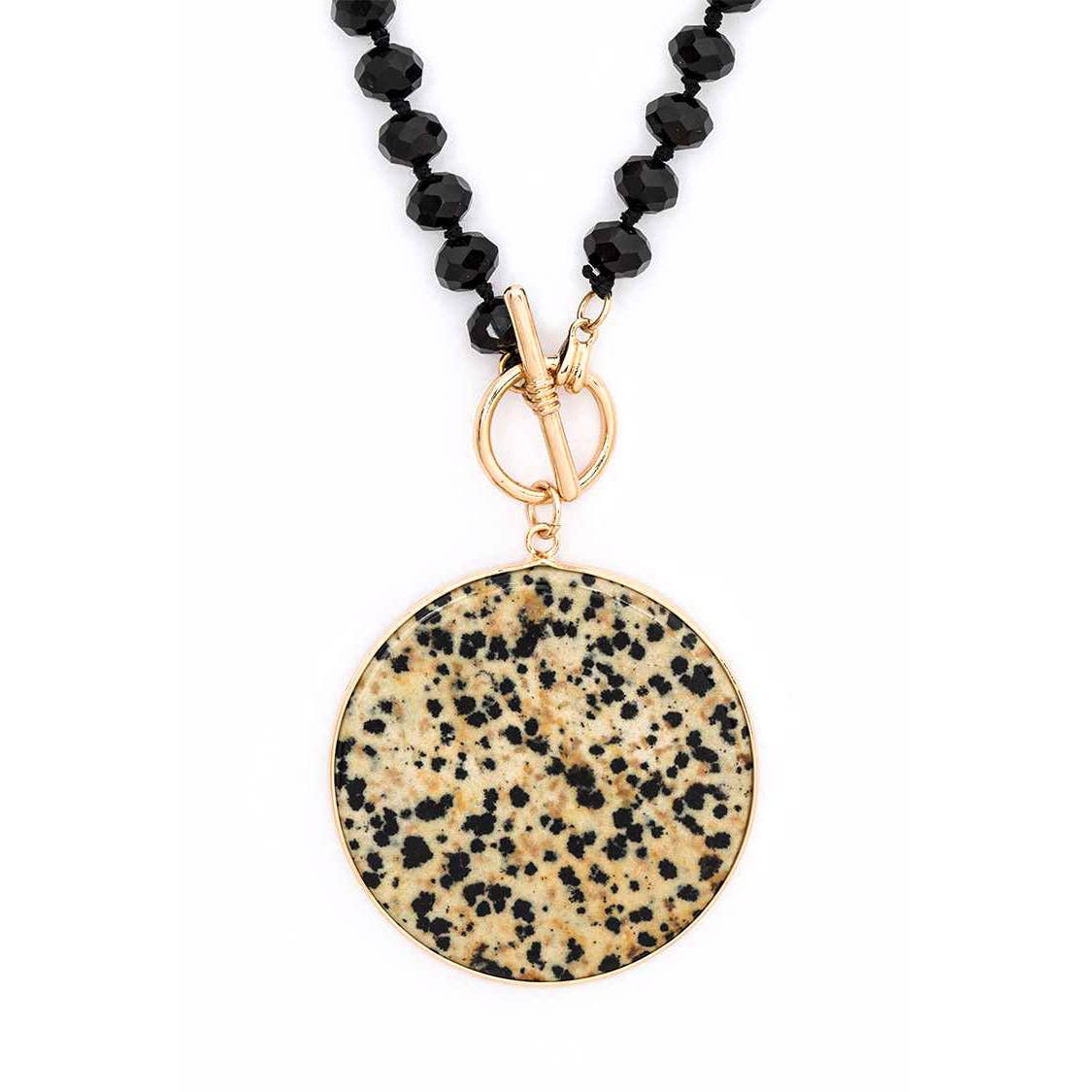 Artini Accessories - Venta al por mayor Collares con colgantes/abalorios - Collar convertible con colgante circular de piedra genuina4