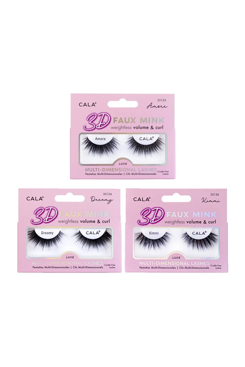 PINEAPPLE Beauty - Vente Faux cils - CALA 35000 Présentoir de 72 paires de cils 3D en faux vison3