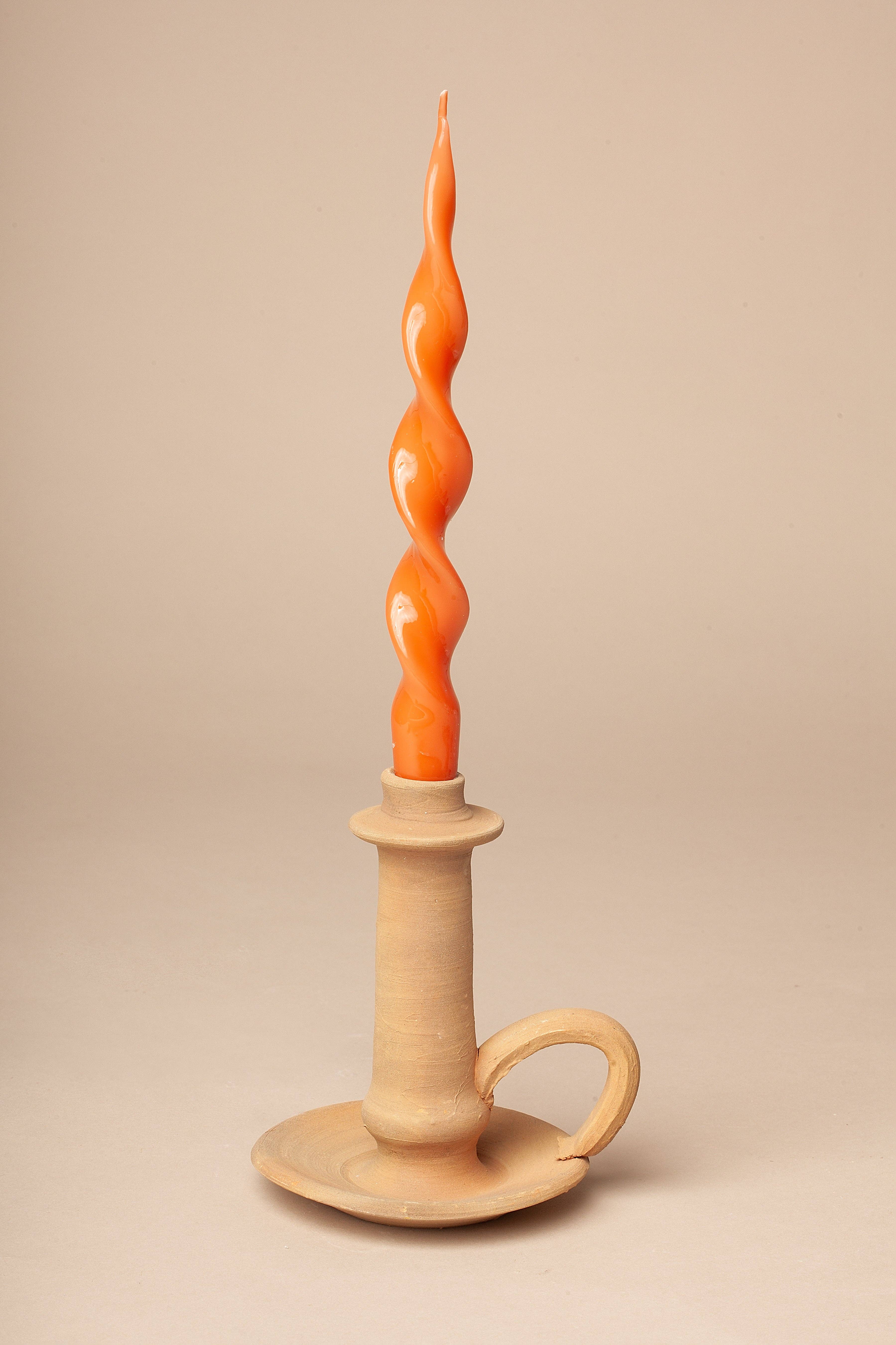 Eturel Madrid - Wholesale Candelabra - Clay handle candlestick with plate3