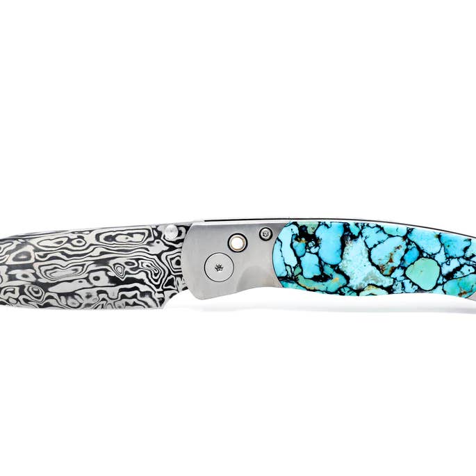 Santa Fe Stoneworks - Wholesale Pocket Knife/Holder - El Rey Damasteel Gemstone Exotic Collection