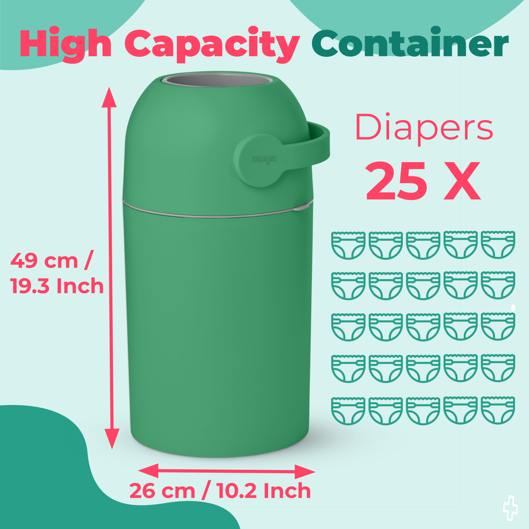 SHEERUN - Wholesale Diaper Caddy - Baby - Pure Magic Majestic Diaper Pail (Patented Odor-Stop System)17