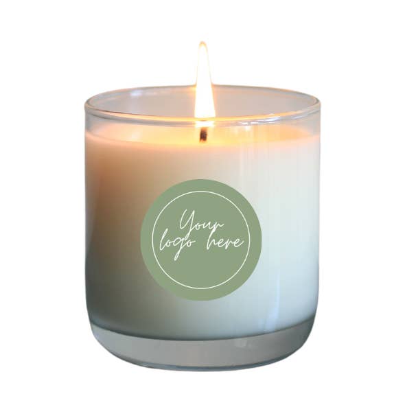 Private Label Soy Candle | Clear 8oz | We Customize It for wholesale by The Rustic House