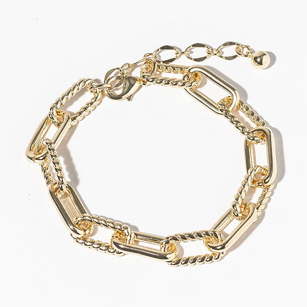 Sensibling Corp. - Wholesale Anklet - Gold Dipped Chunky Twisted Paperclip Link Chain Anklet1