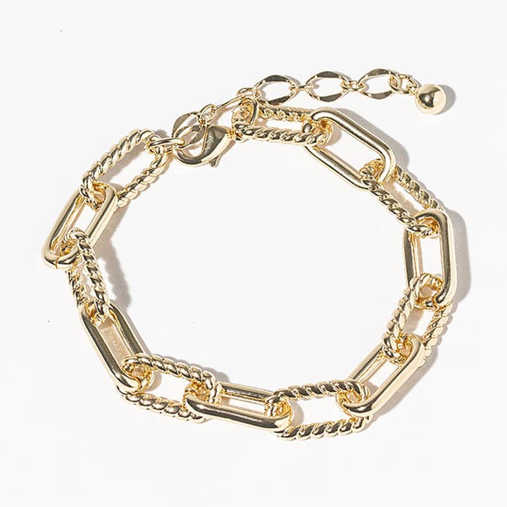 Sensibling Corp. - Wholesale Anklet - Gold Dipped Chunky Twisted Paperclip Link Chain Anklet1