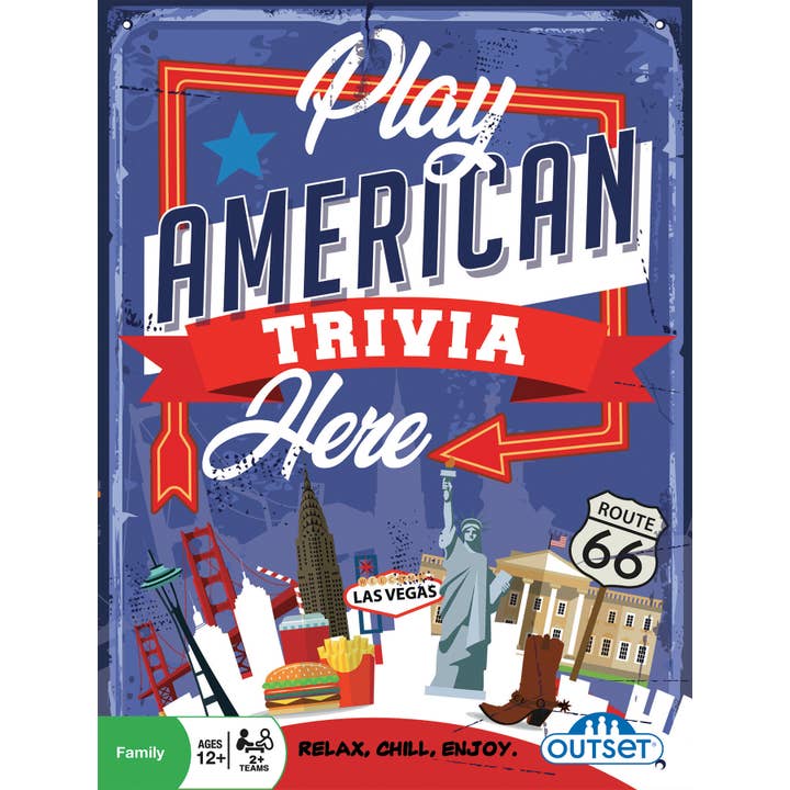 Outset Games and Cobble Hill Puzzles - Wholesale Board Game - Play American Trivia Here Card Game - The Ultimate Challenge