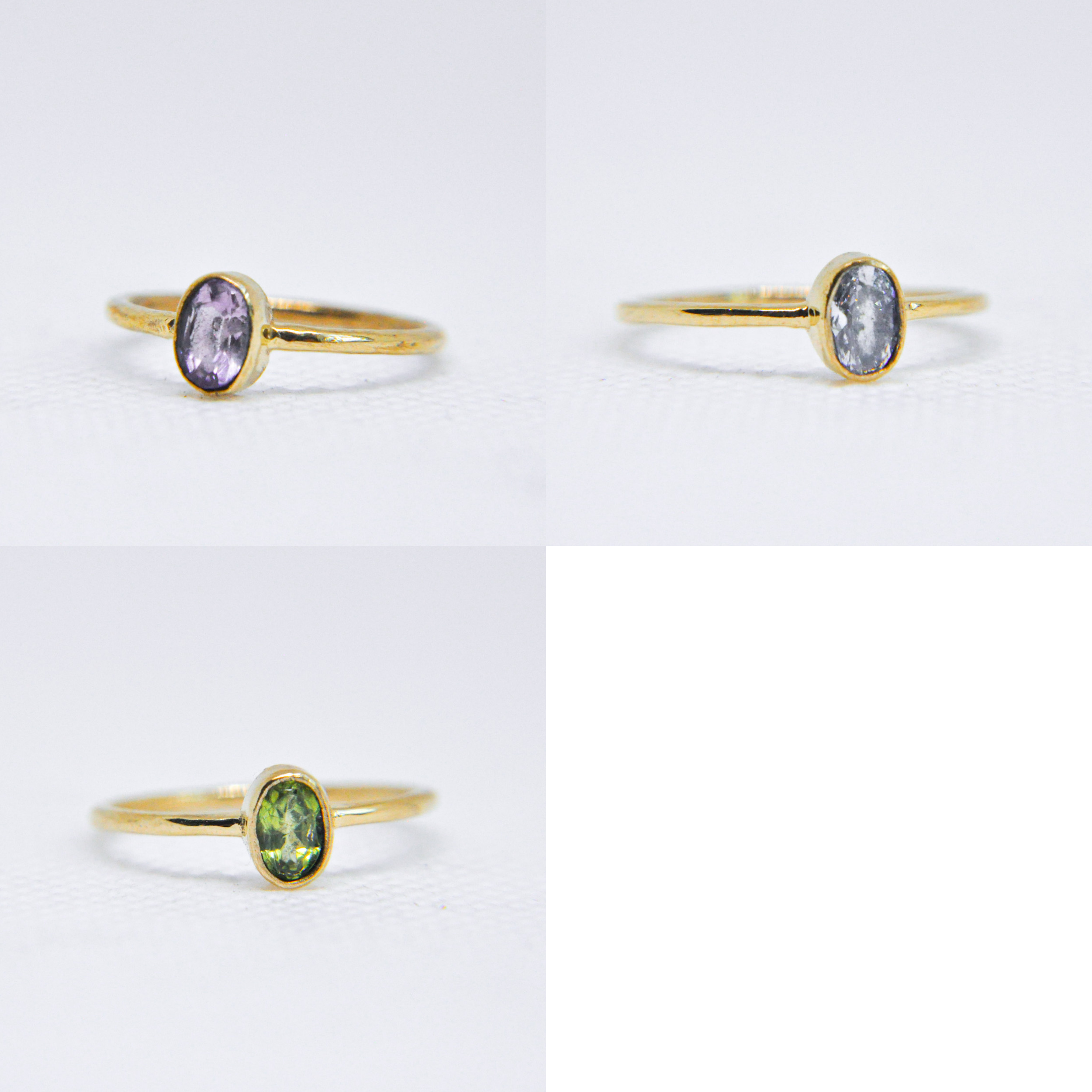 Zumki - Wholesale Single Stone/Solitaire Ring - Simple and Minimal Natural Gemstone Silver and Brass Ring22