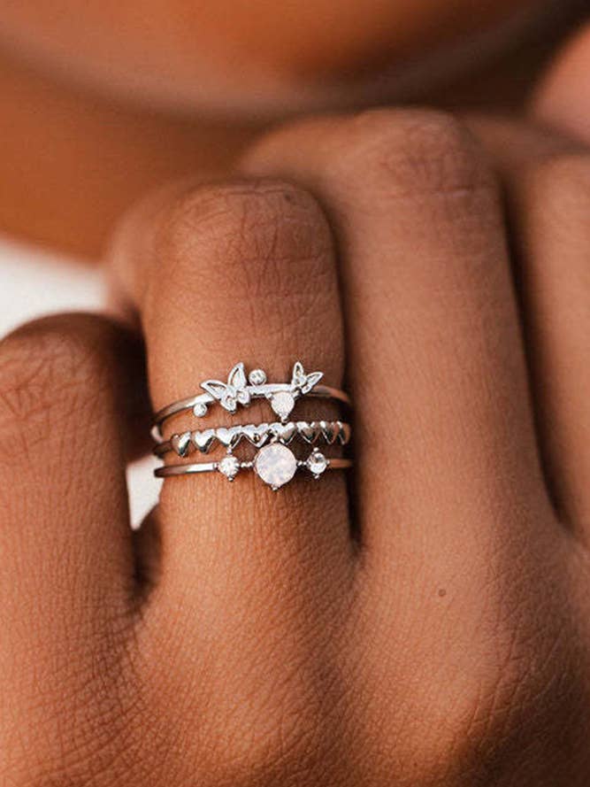 Butterfly Metal Rings MOQ 5PCS SP170 for wholesale by UNISHE