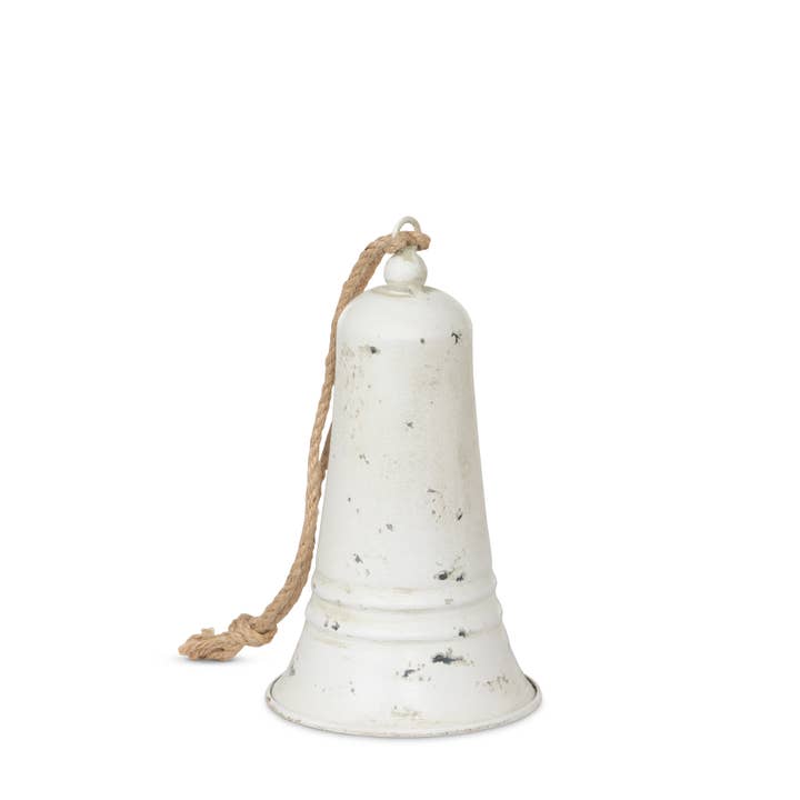 Carillon Antique White Metal Bell, 8" for wholesale by Park Hill Collection
