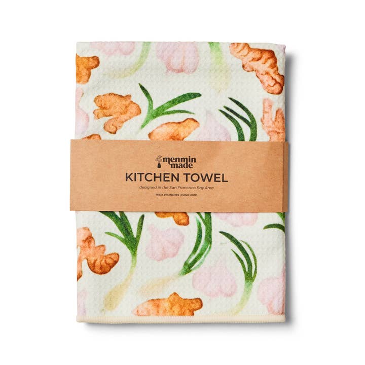 Menmin Made - Wholesale Tea Towel - Ginger Garlic Scallion Waffle Weave Kitchen Towel4