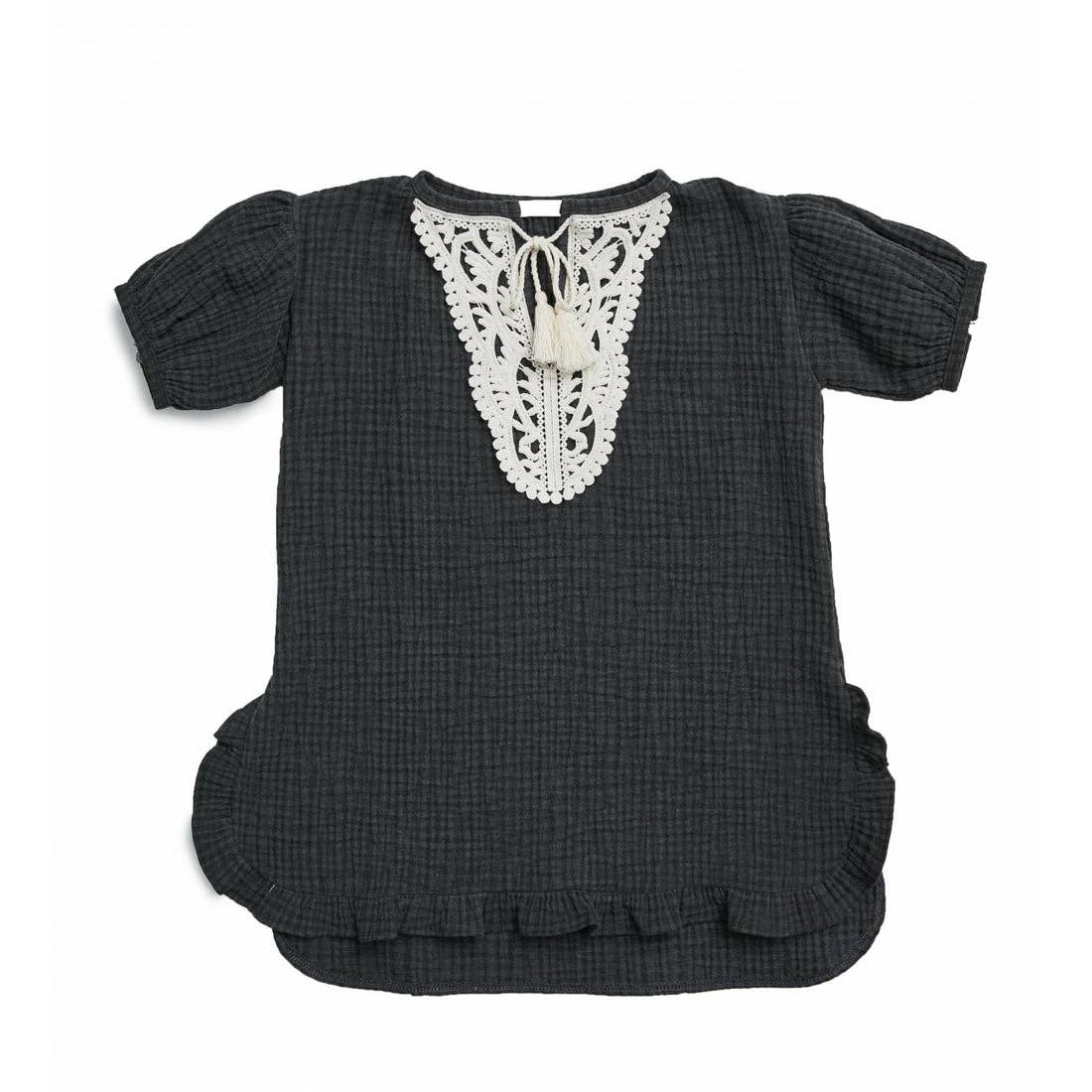 Charcoal Yoloo Tasel Dress for wholesale on Faire0