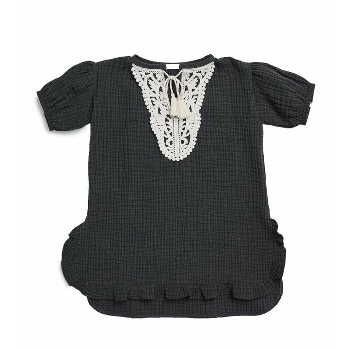 Charcoal Yoloo Tasel Dress for wholesale on Faire