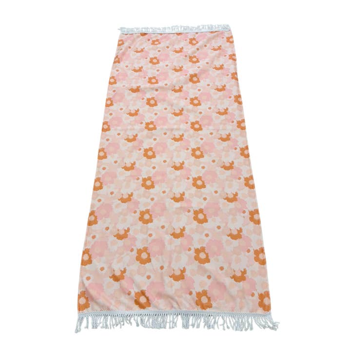 Sweet P Baby Co. – Toalha de praia por atacado – Toalha de Praia com Franjas Blush Meadow