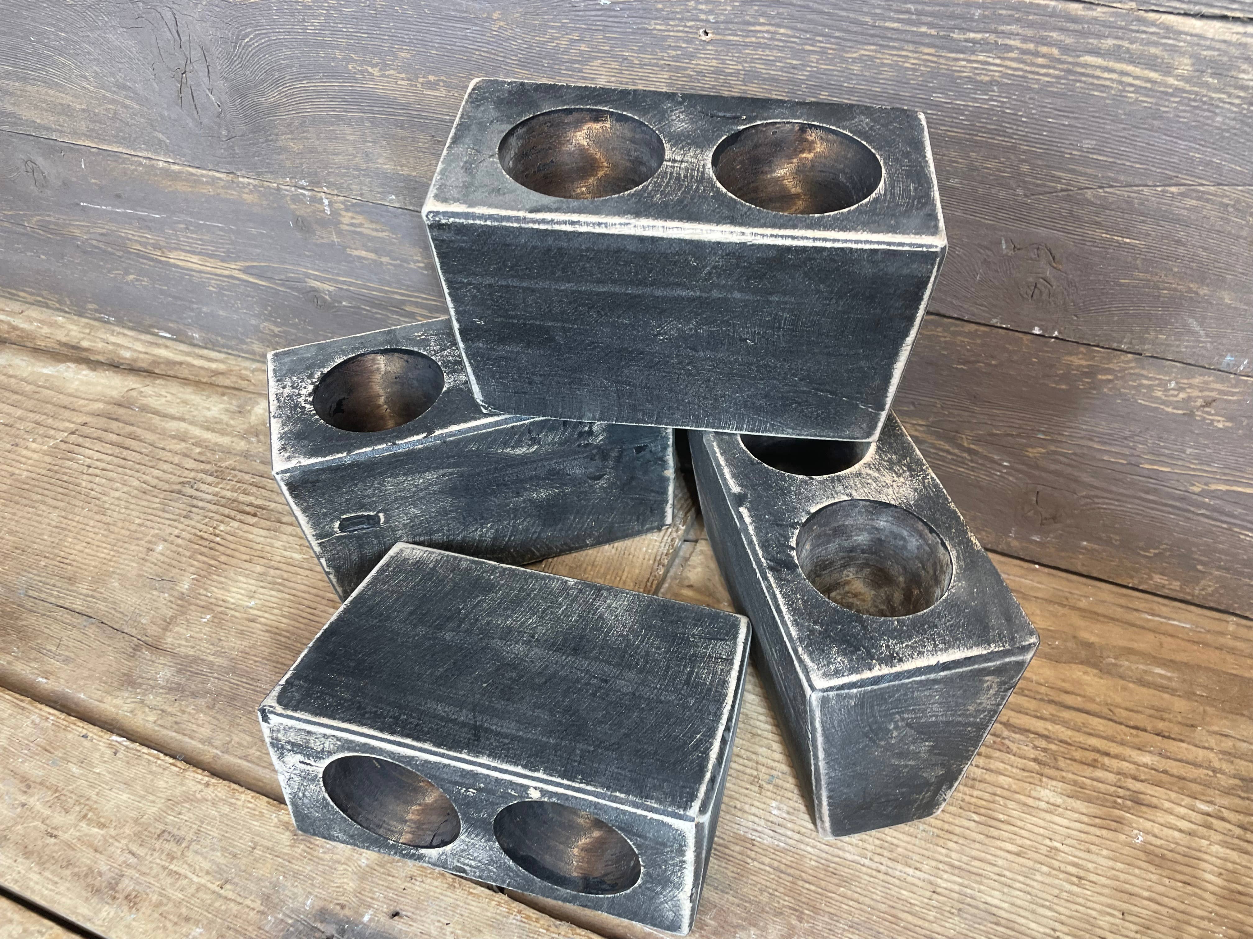 My Amigos Imports - Wholesale Candle holder - CLEARANCE-Two Hole Sugar Mold-WH5-Mold Only-2 Hole-Black-$6