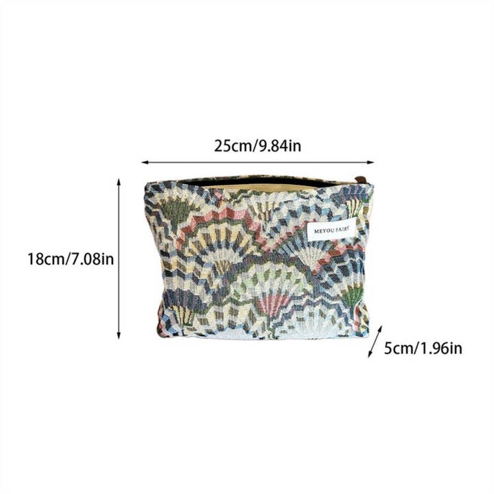 Funkyrel® Atzbranding Limited - Wholesale Makeup/Cosmetic Bag - Cosbai - Embroidered Fan Pattern Makeup Bag - Vintage & Practical1