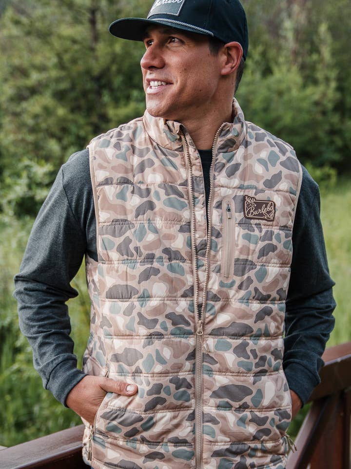 BURLEBO - Wholesale Outerwear Vest - Men's - Puffer Vest - Pintail Camo