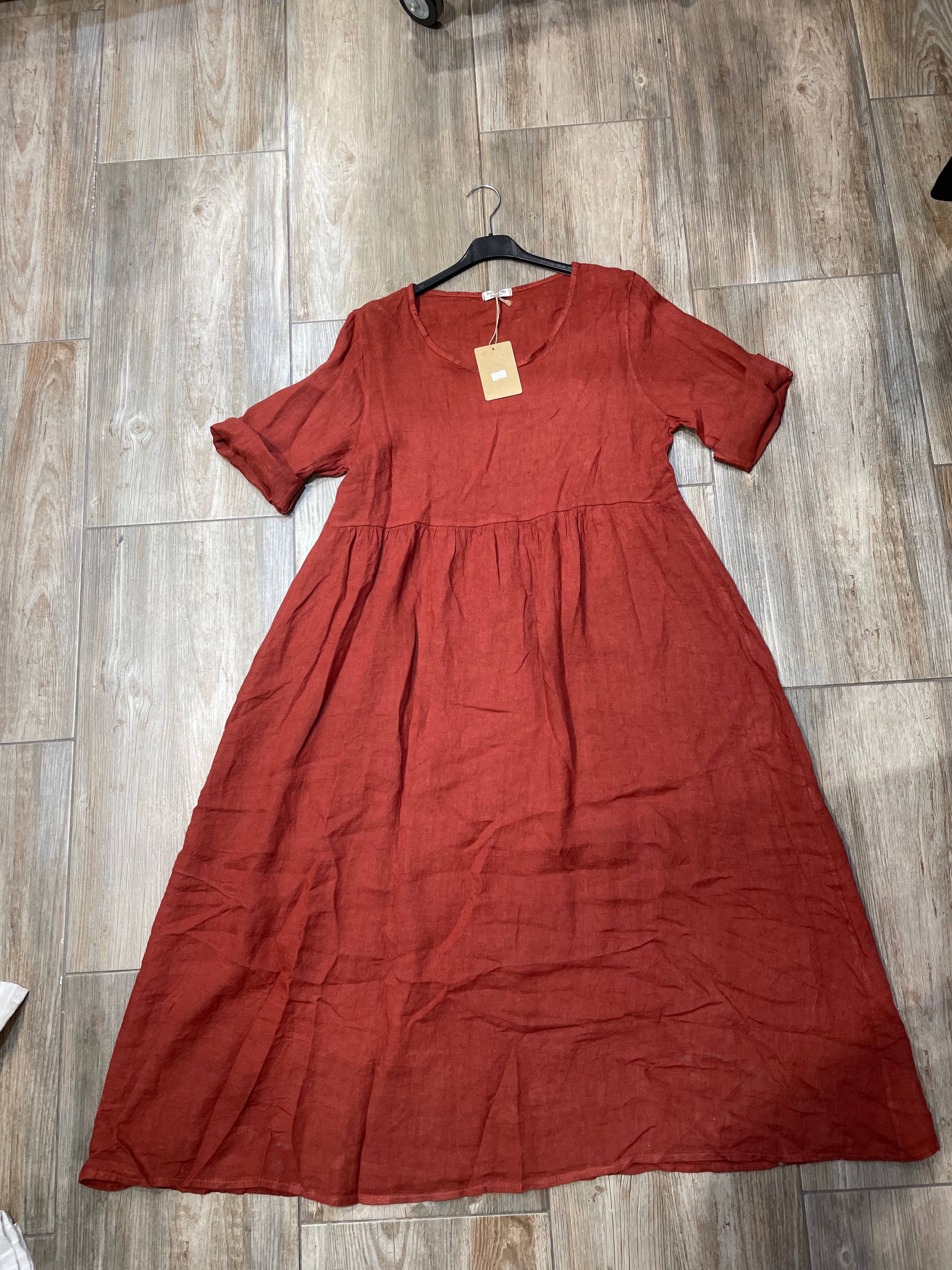 LÉA & LUC - Wholesale Dress - Women's - Long dress in 100% linen REF.714828