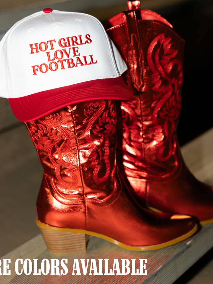 Hot Girls Love Football- Embroidered Hat - Game Day Hat for wholesale by Ruby Moon