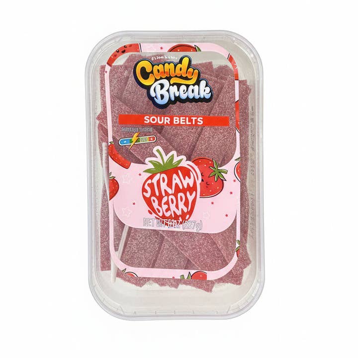 Candy Break Ceintures Acides Fraise 227g pour la vente par Global Bite Co