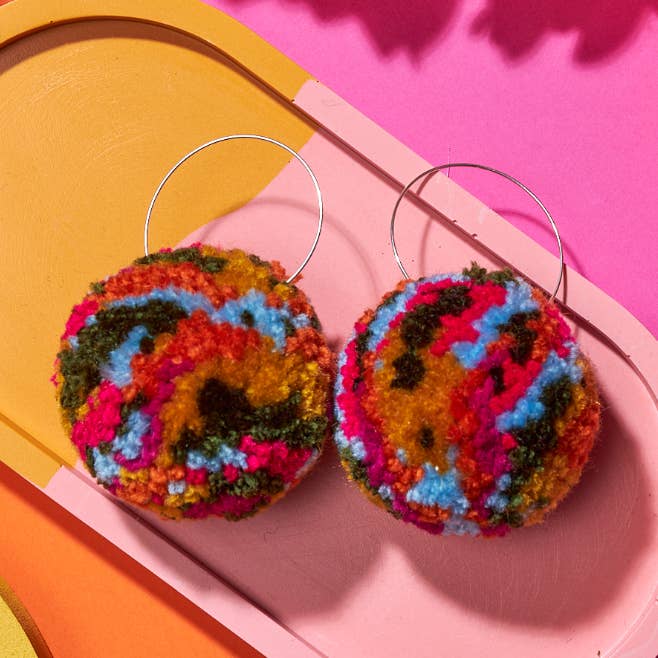 The Lost & Found - Wholesale Hoop Earrings - Pom Pom Hoop Earrings