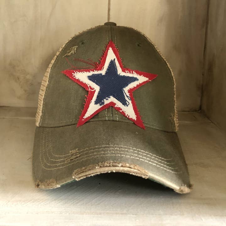 BohoGroove - Wholesale Baseball Cap - Women's - Star Hat, Red, White and Blue Hat29