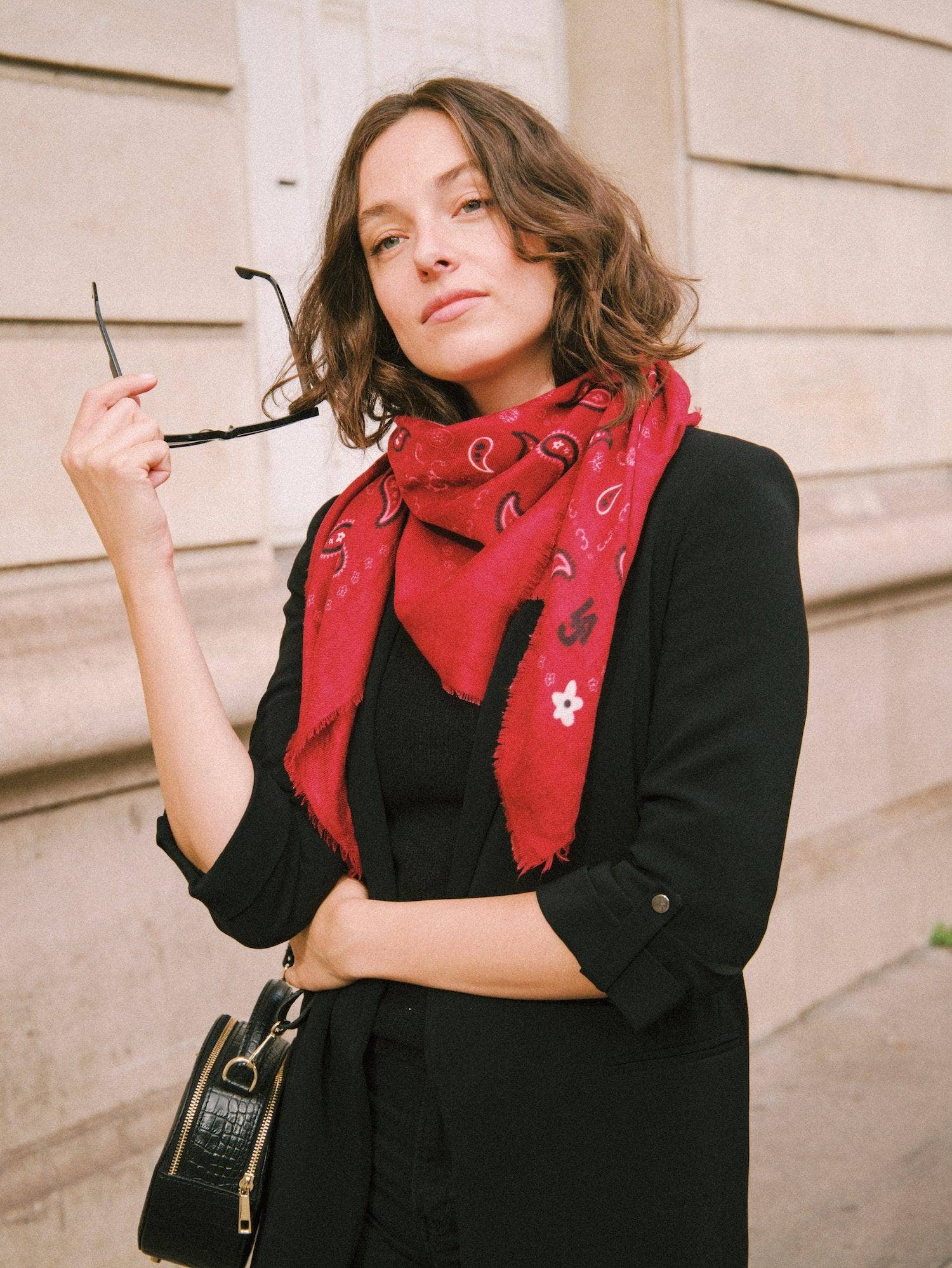 Indira Red Cashmere Scarf for wholesale on Faire5