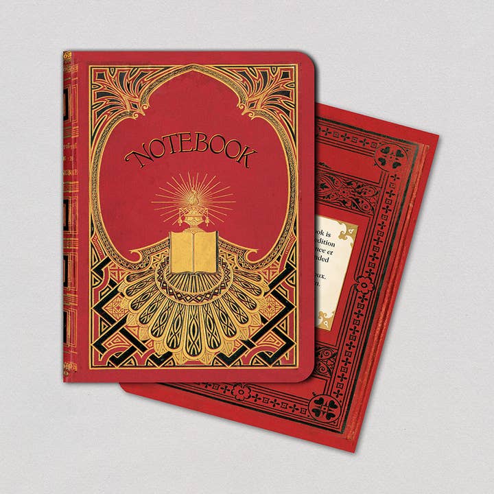 Red and Gold Art Deco - Vintage Book Cover Notebook for wholesale by Laughing Elephant