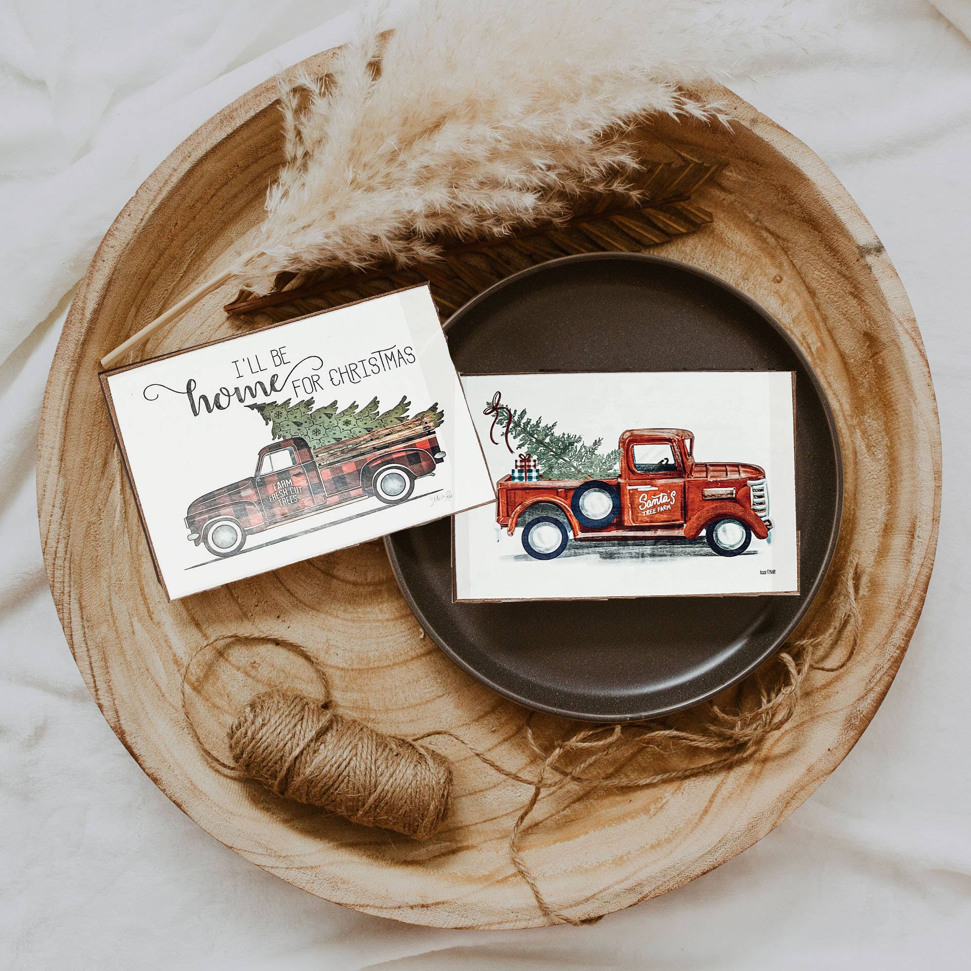 Gia Roma - Vente Décoration de Noël - Panneau « Merry Christmas to all & to all a Good Night », rouge41