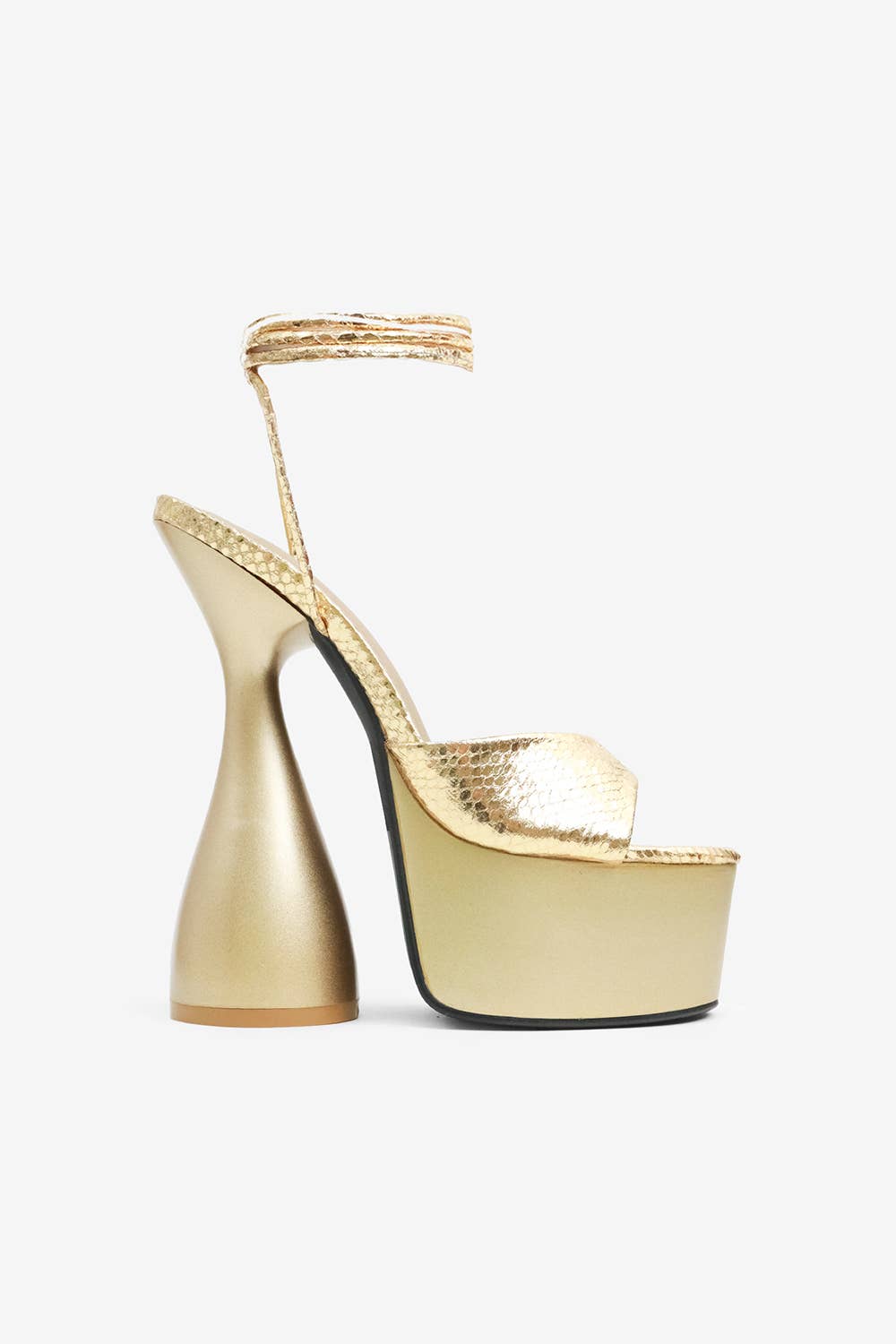 Lemonade Shoes - Wholesale Platform Heels - Women's - BITE ME - Sculptural Platform Heels w/ Ankle Ties4