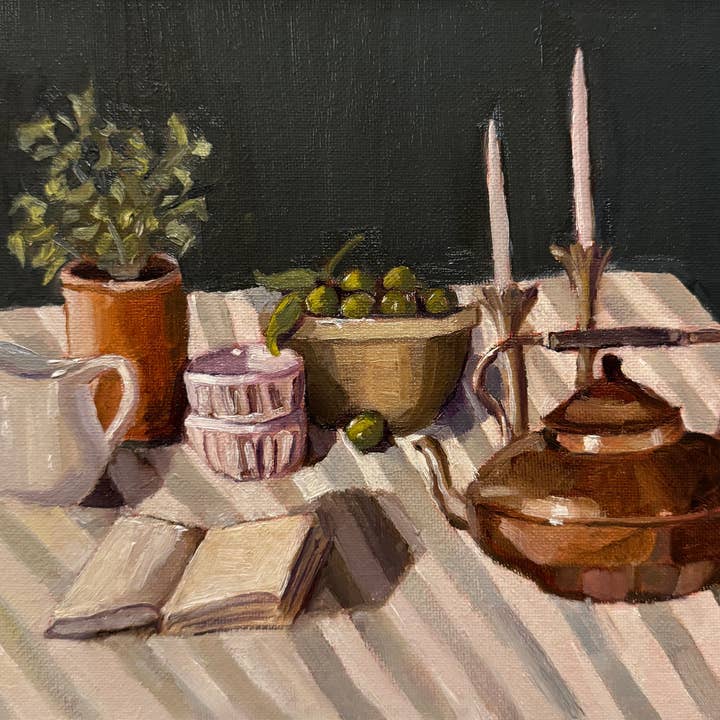 Katie Jo Art - Wholesale Art Print - "Striped Table" Print