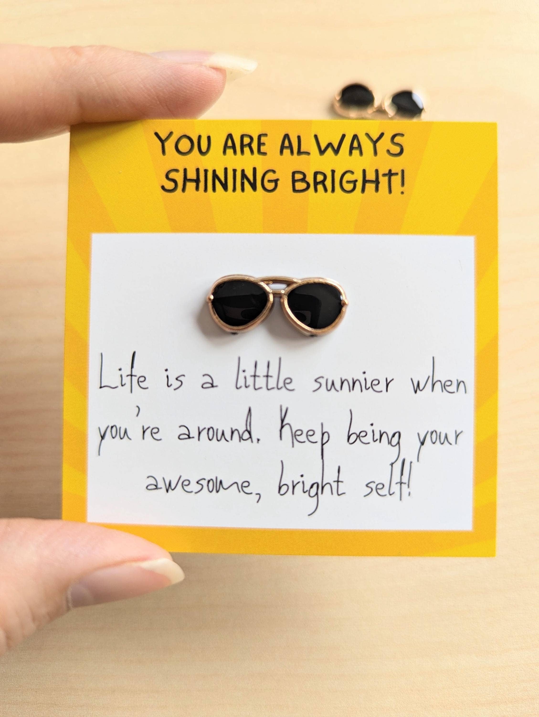 Uplifted Ink – wholesale Everyday greeting card – Mini Card with Sunglasses Figurine - Encouragement Gift1