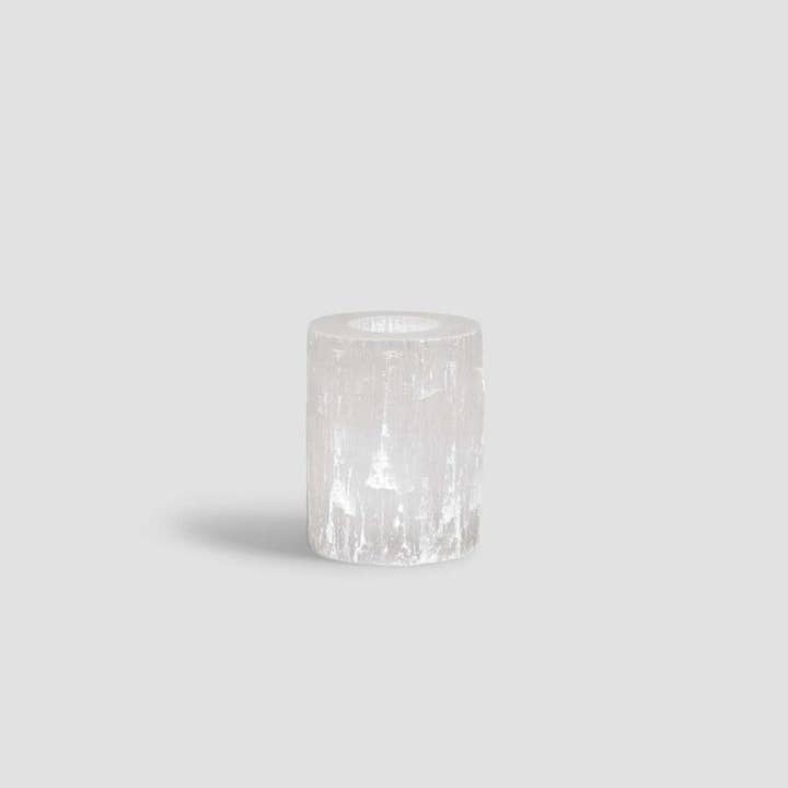 Yemma Goods - Venta al por mayor Candelabros - Portavelas de té de cristal de selenita marroquí natural hecho a mano