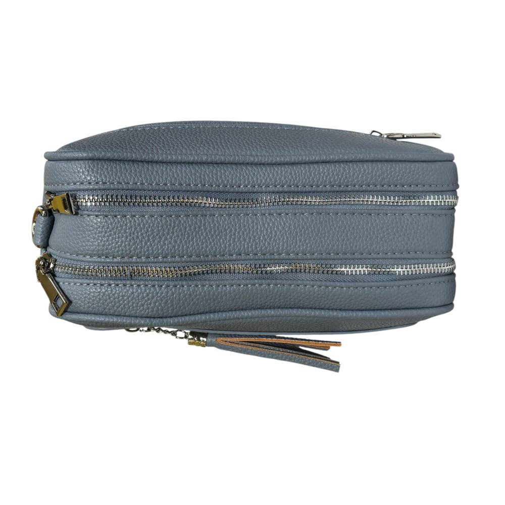 Strathurie – wholesale Crossbody bag – Women's – Faux Leather Two Zipped Camera Bag 7117 Blue4