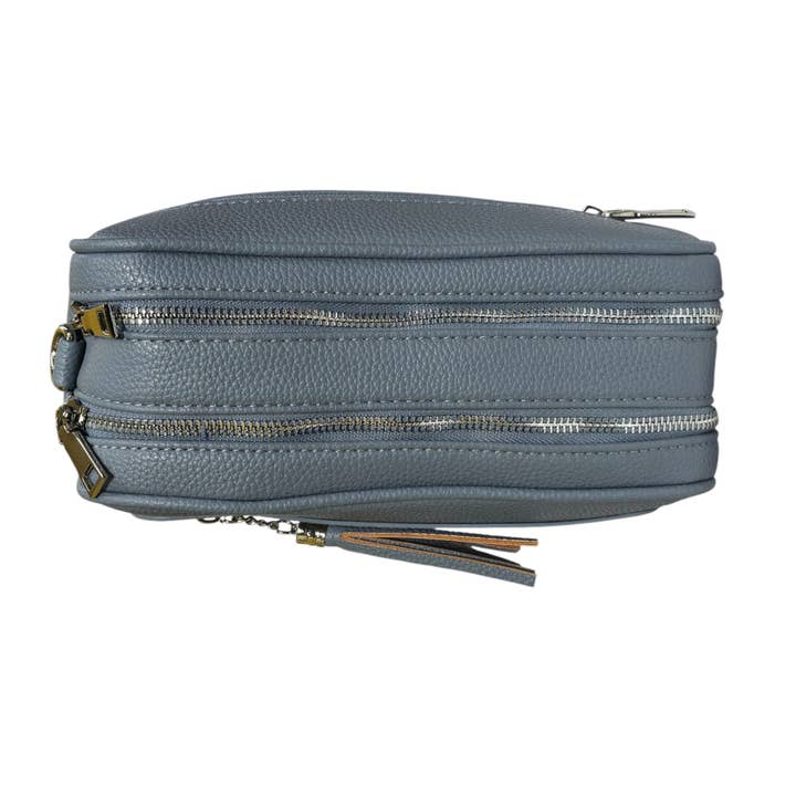 Strathurie – wholesale Crossbody bag – Women's – Faux Leather Two Zipped Camera Bag 7117 Blue4