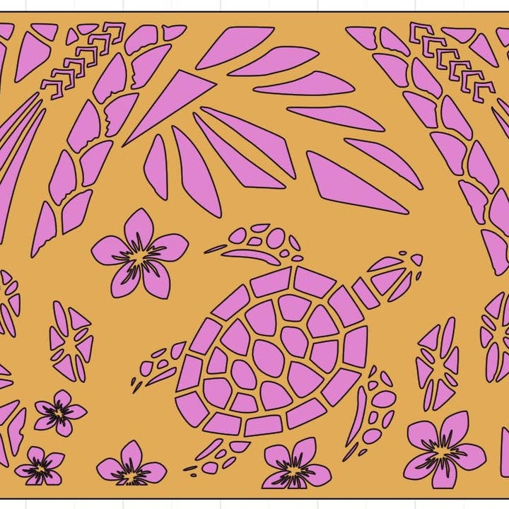 Schablone „Samoanische schwimmende Schildkröte“ für den Großhandel von Belle Stencils