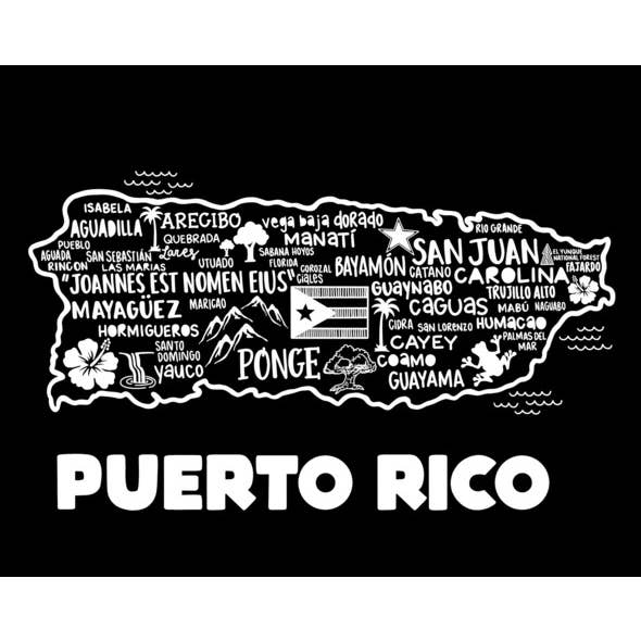 Puerto Rico Carte Noir pour la vente par Whereabouts Shop