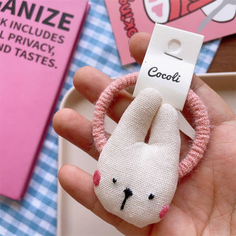 Tourtiwi - Wholesale Hair Tie - Kids - Cute animal hair band, cotton checkered hair tie5