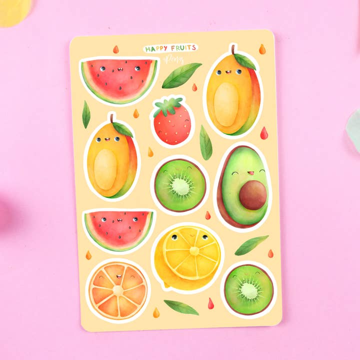 Feuille d'autocollants fruits pour la vente par aPenas Illustrator