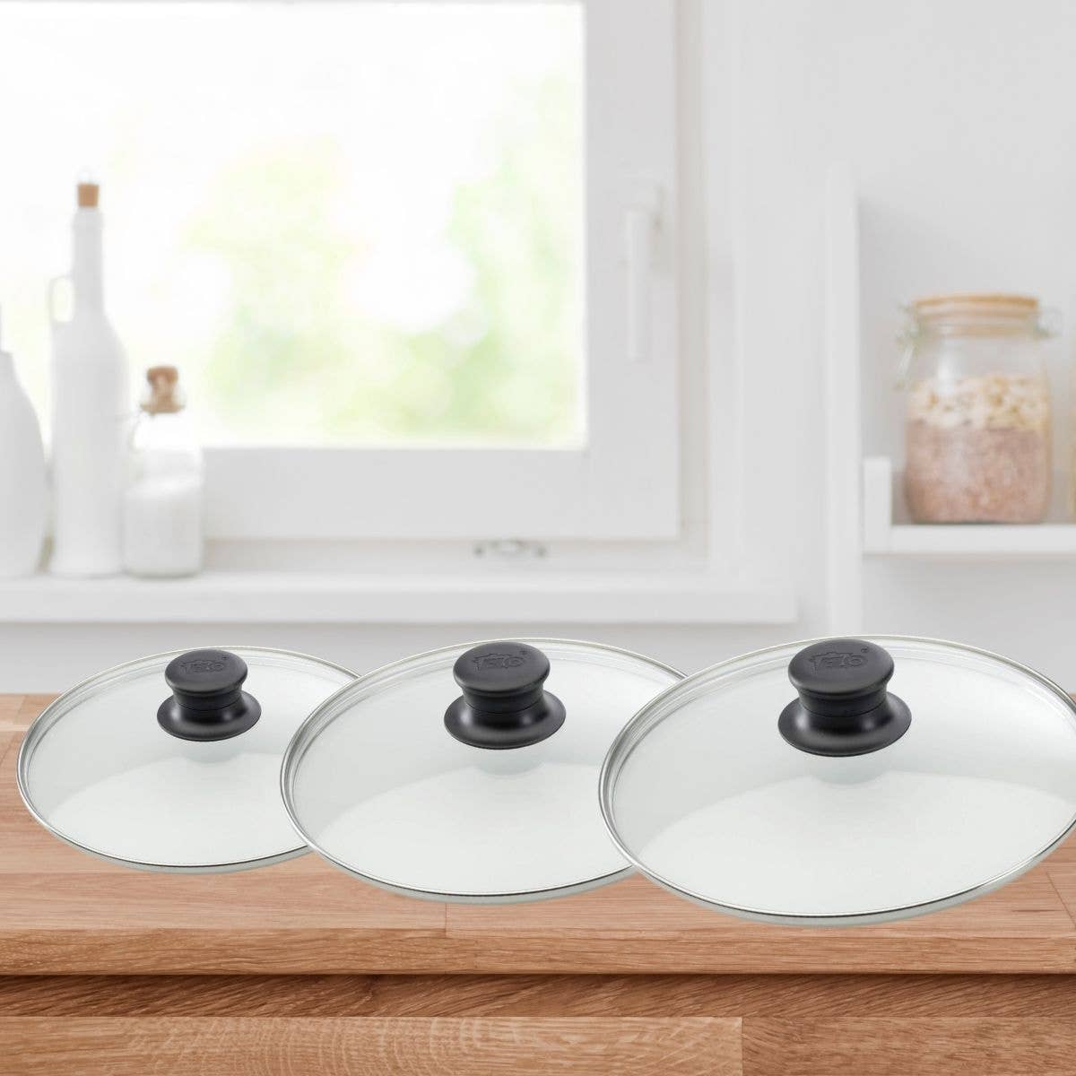 Elo - Wholesale Kitchen Tool/Gadget - Set of 3 glass cooking lids 24cm 28cm and 32cm Elo1